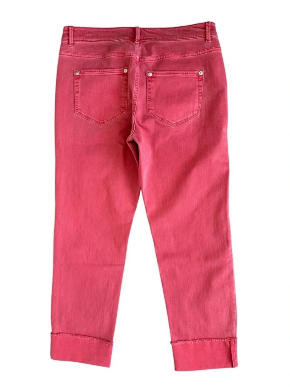 J. Jill Denim Authentic Fit Cropped Jeans Women’s 4 Coral Pink Stretch Cuff